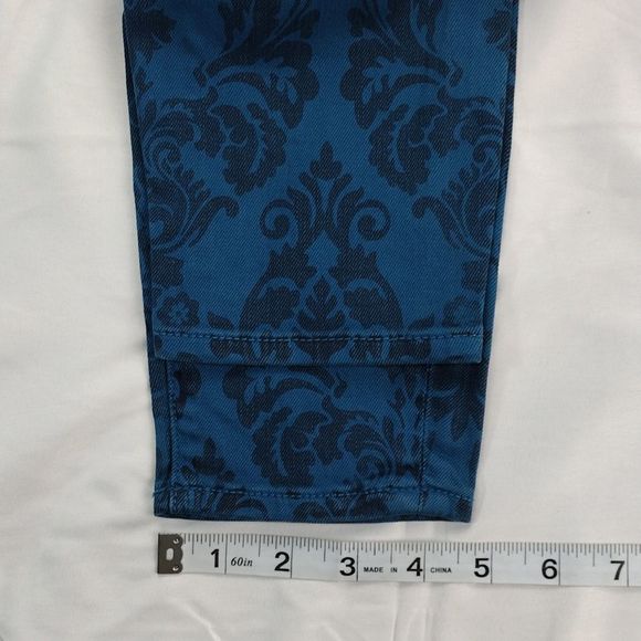 Lucky Brand Charlie Skinny Blue Floral Print Denim Jeans - Picture 12 of 15